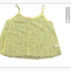 Live to be spoiled, sheer lace cropped tank.  Junior size large
